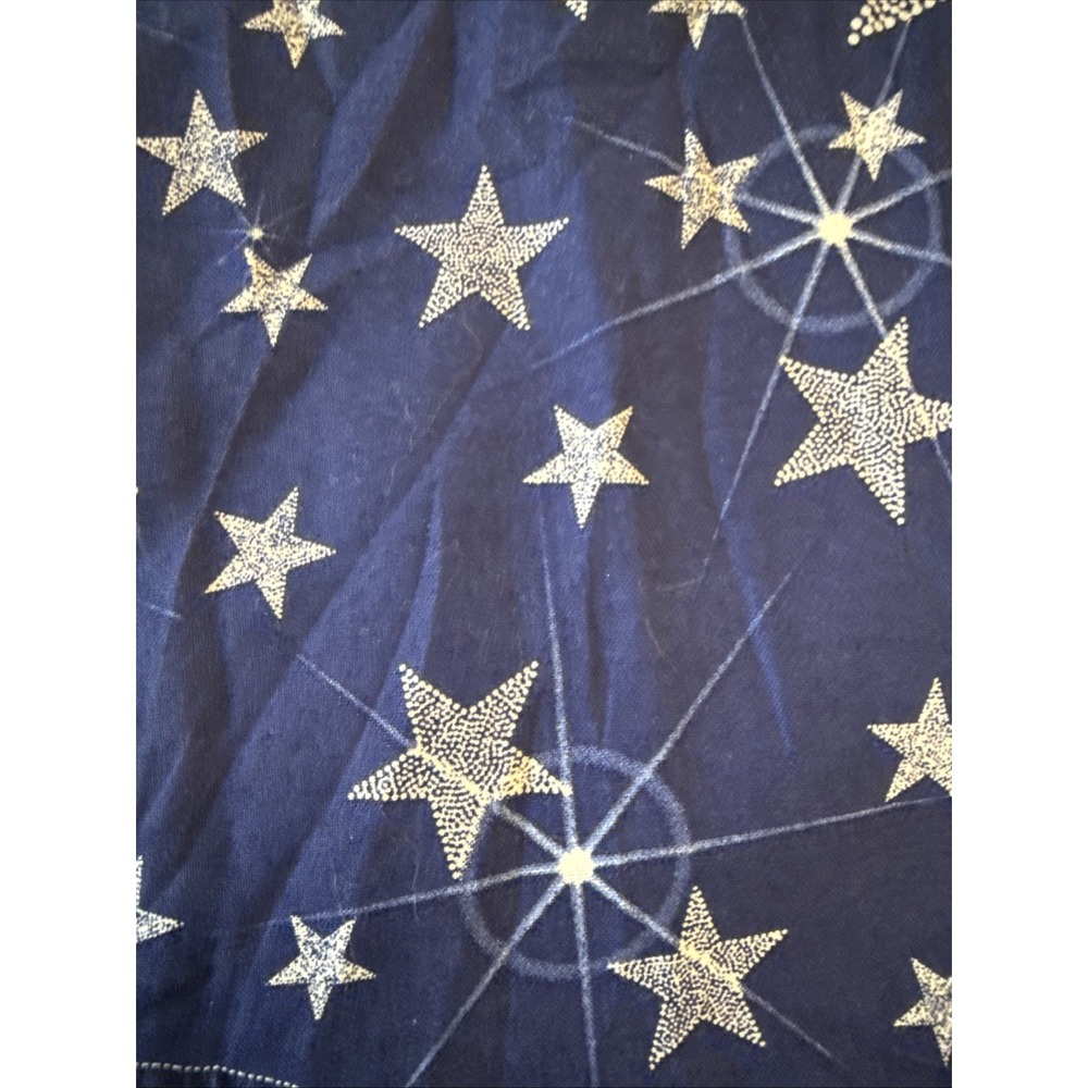 Vintage Handmade Holiday Vest Blue Stars One Size Reversible Cabin Cottagecore - Picture 2 of 11